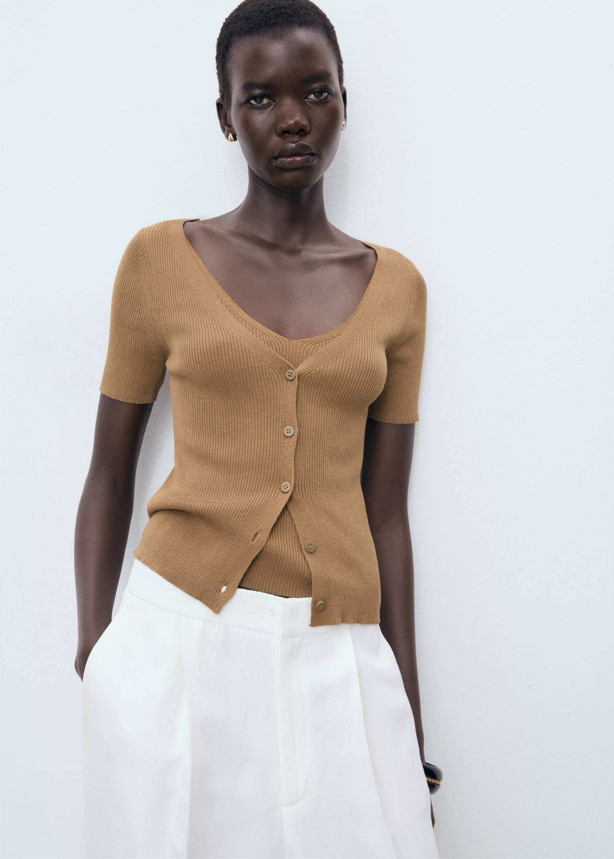 Mixed ribbed sweater - Medium plane