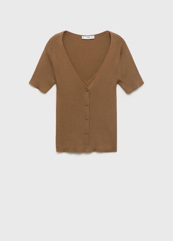 Mixed ribbed sweater — Tobacco Brown
