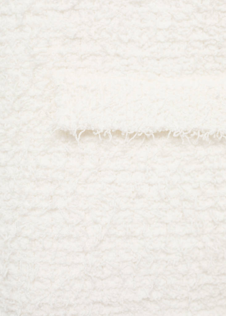 Short-sleeved bouclé cardigan — White