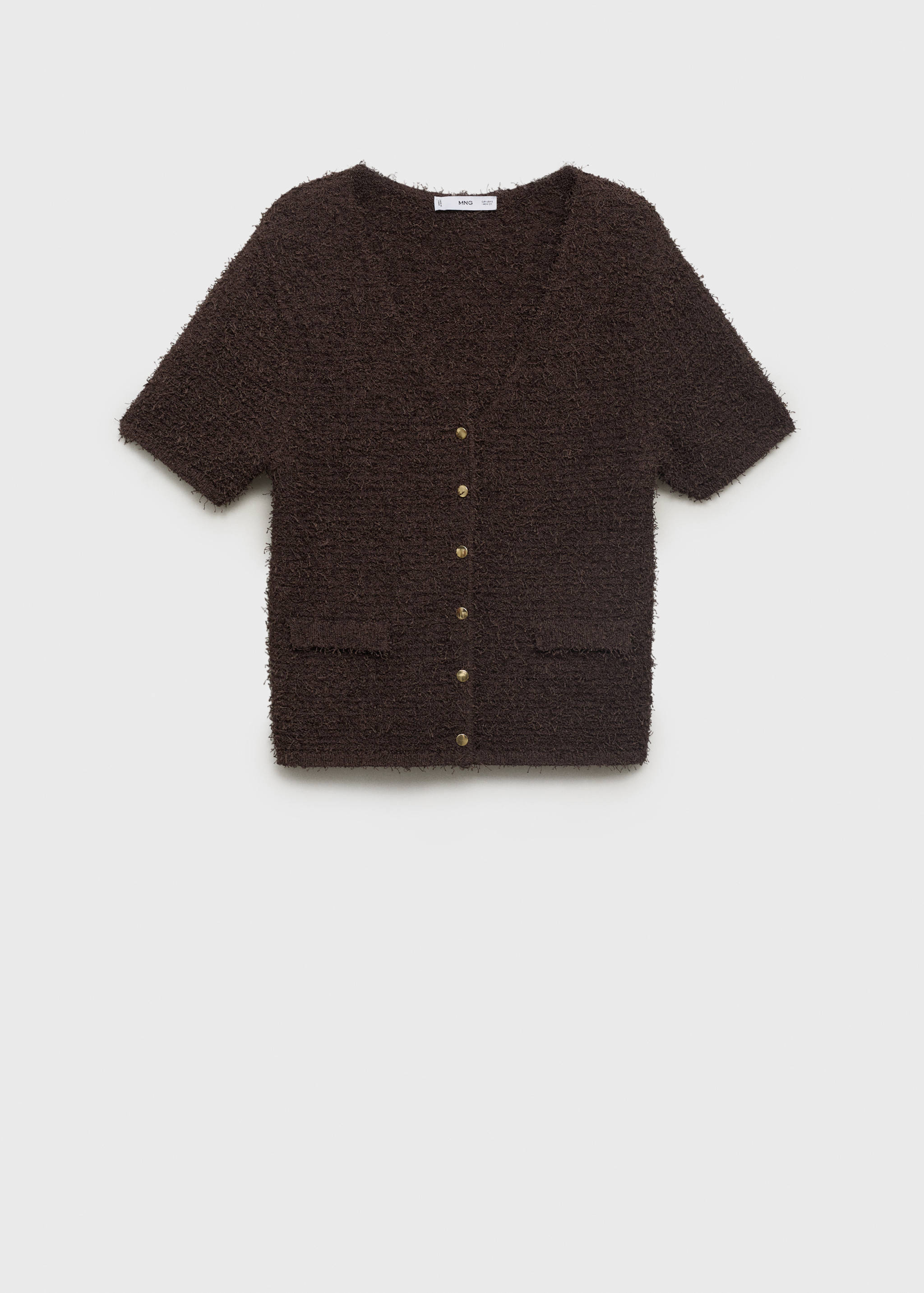 Short-sleeved bouclé cardigan - Article without model