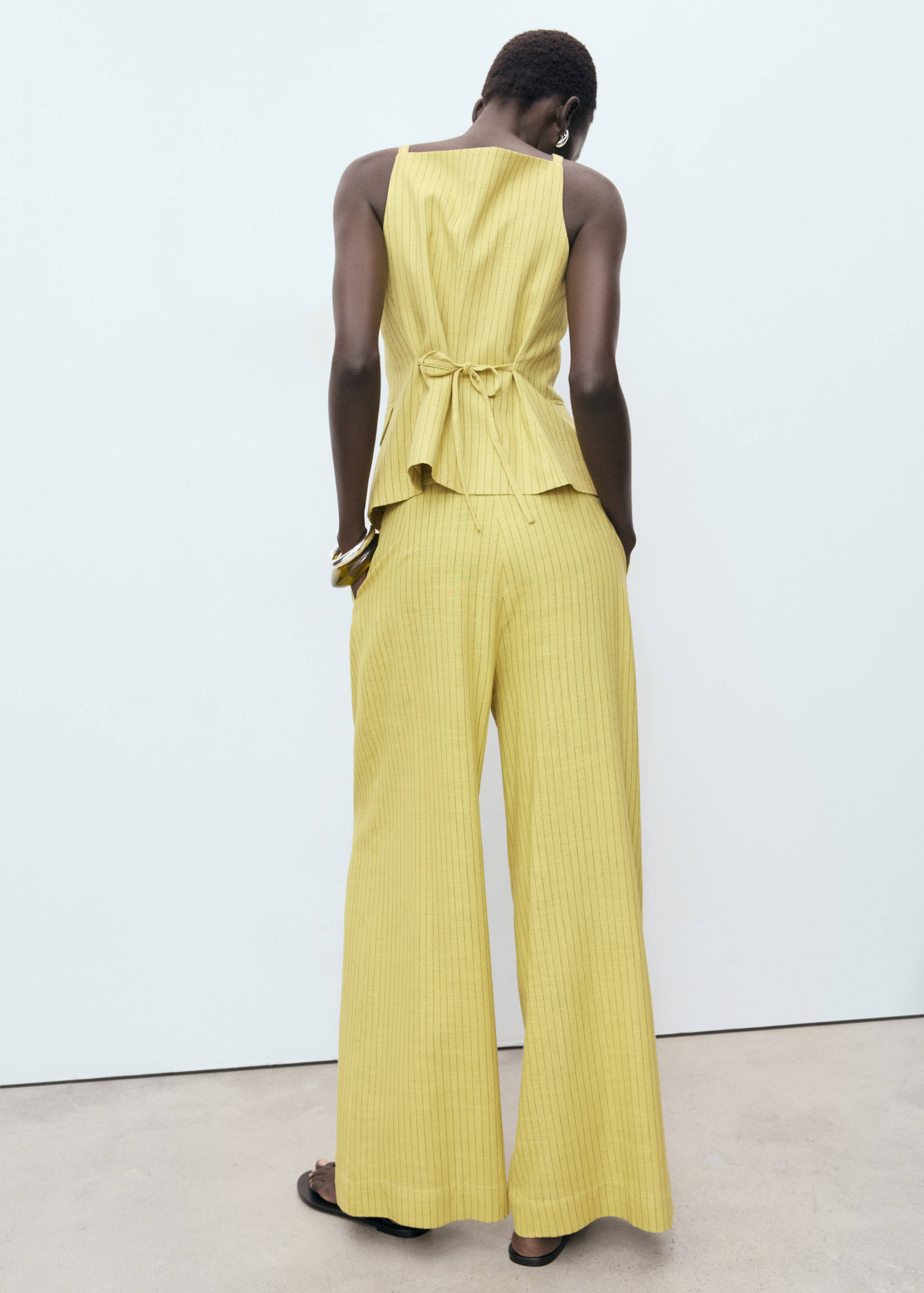 Παντελόνι κοστουμιού ίσιο ριγέ - Πίσω όψη προϊόντος