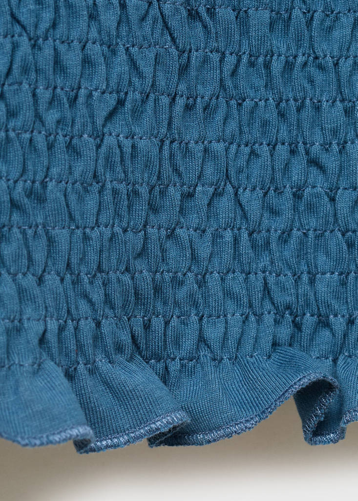Frilly ruffled top — Petrol Blue