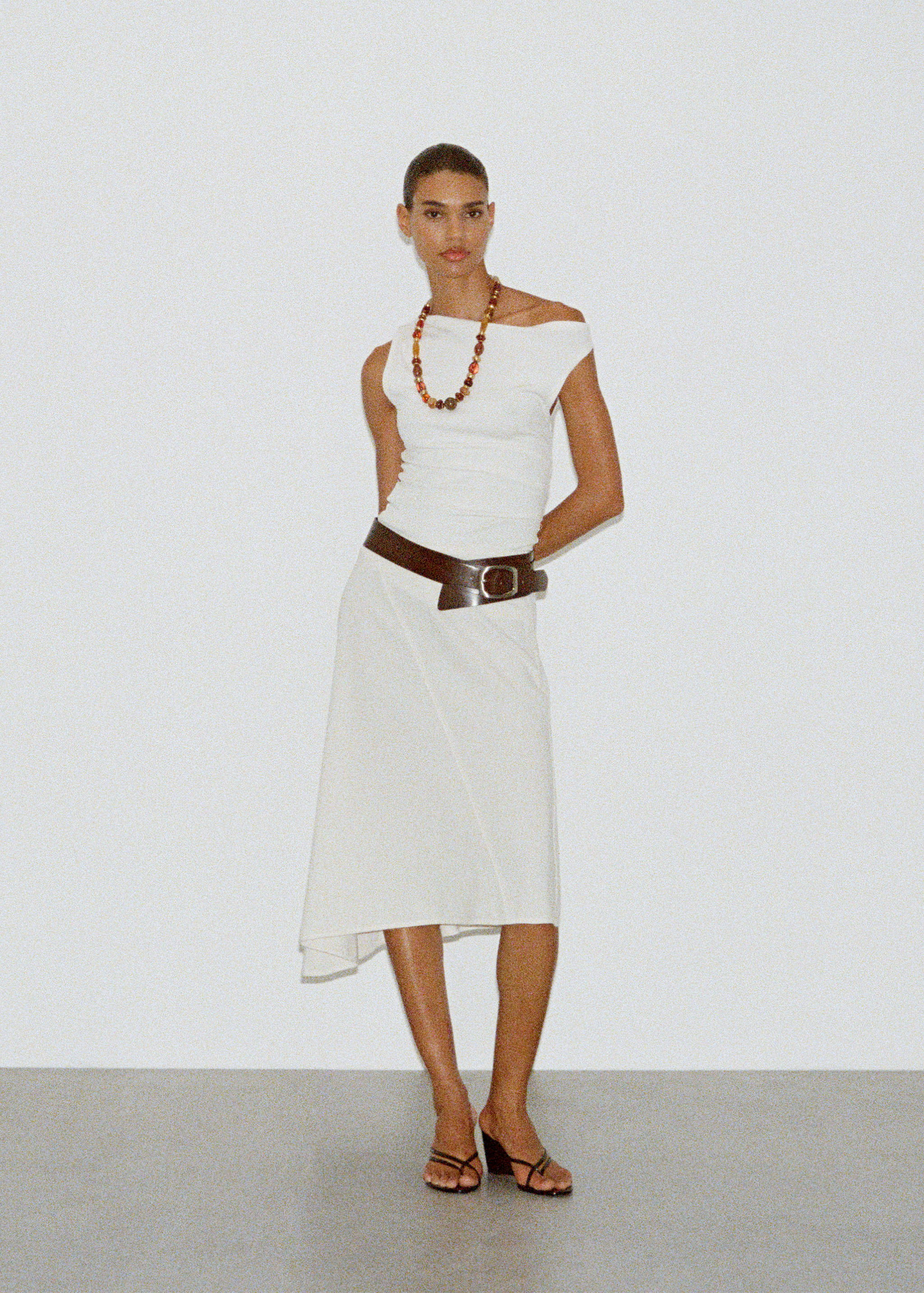 Asymmetrical cotton midi-skirt - Details of the article 6