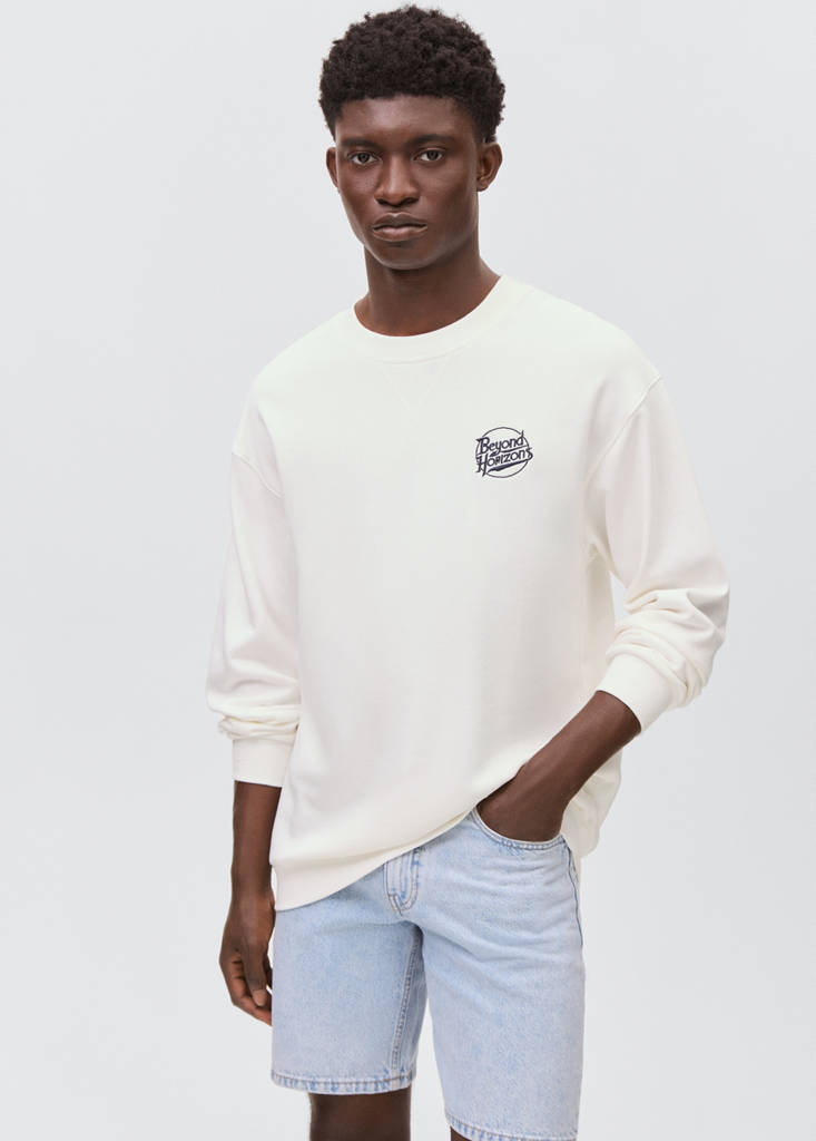 Printed embroidered sweatshirt — Off White