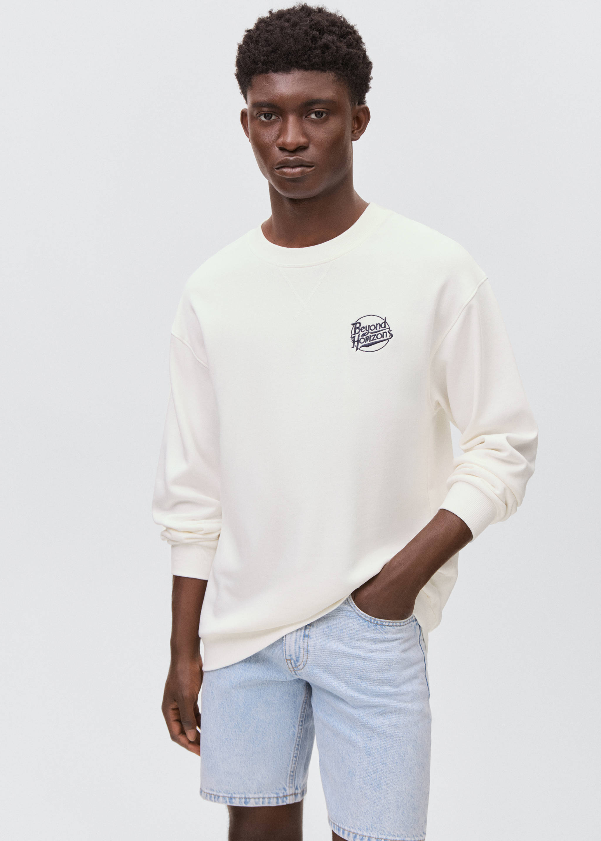 Printed embroidered sweatshirt - Medium plane