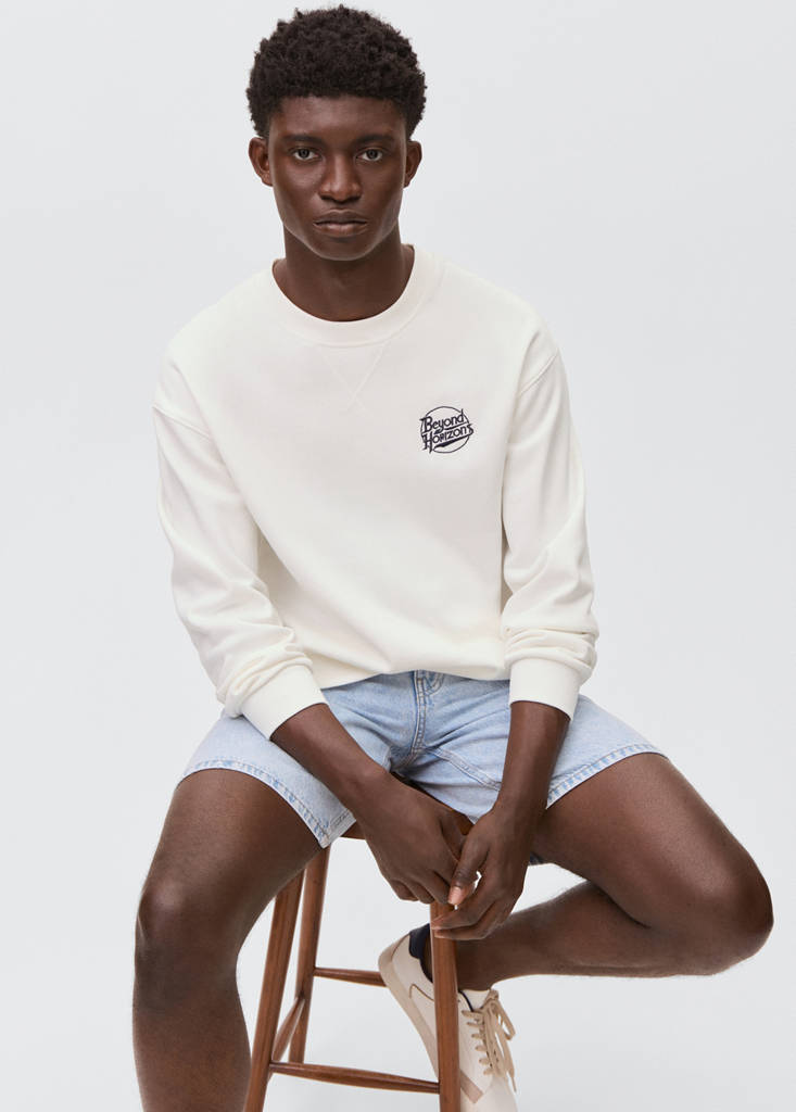 Printed embroidered sweatshirt — Off White