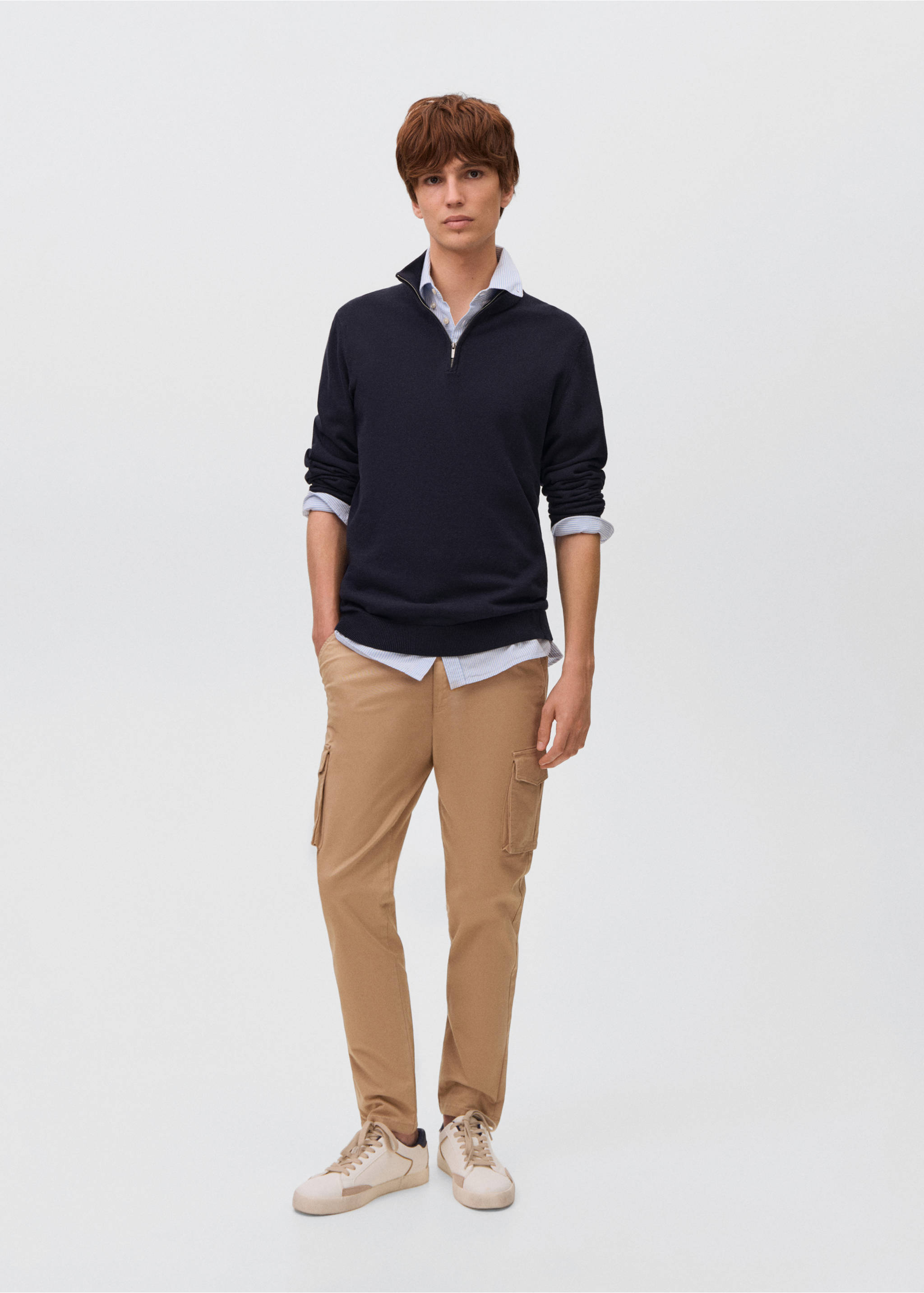 Pantalón cargo - Plano general, Beige. Ref: 17052912-00.