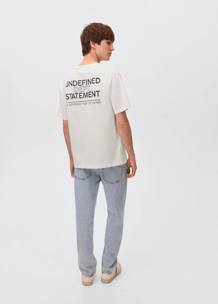 Printed cotton-blend t-shirt — Off White
