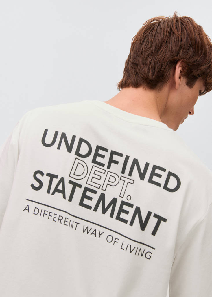 Printed cotton-blend t-shirt — Off White