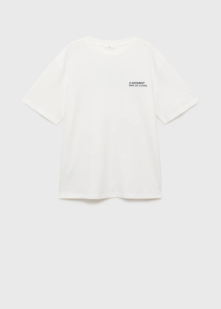 Printed cotton-blend t-shirt — Off White