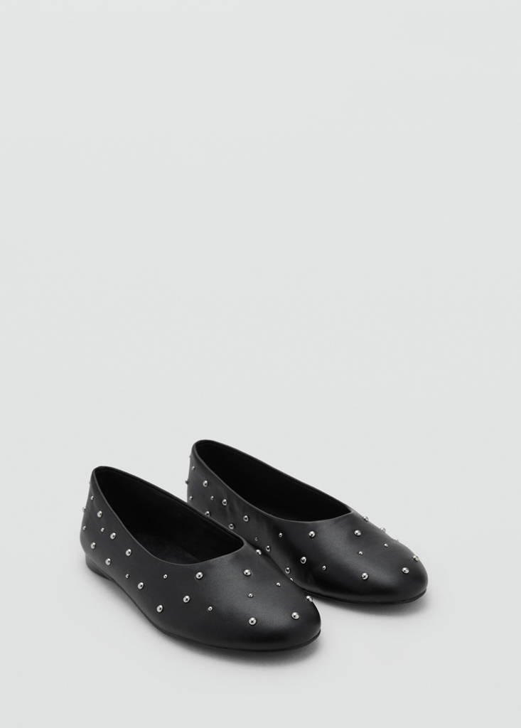 Studded ballet flats — Black