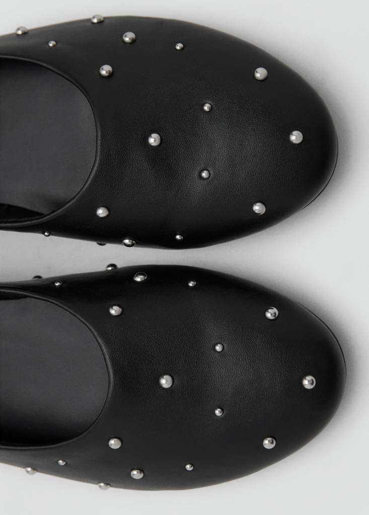 Studded ballet flats — Black