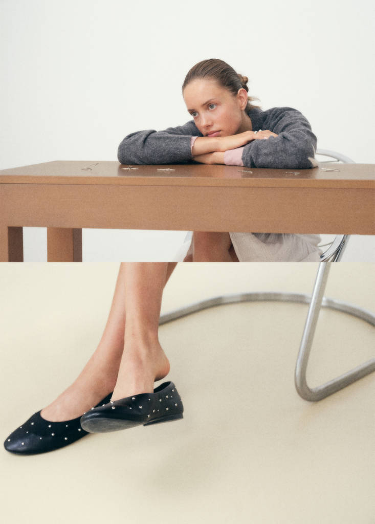 Studded ballet flats — Black
