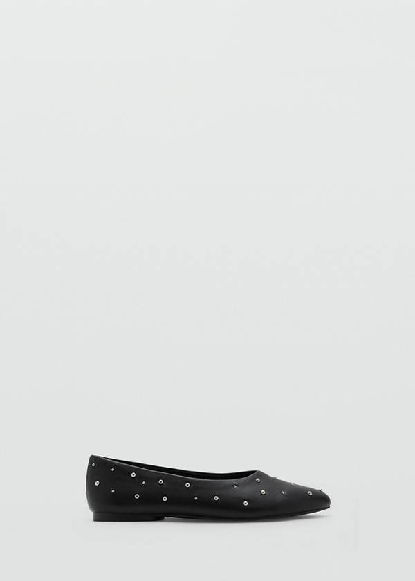 Studded ballet flats — Black