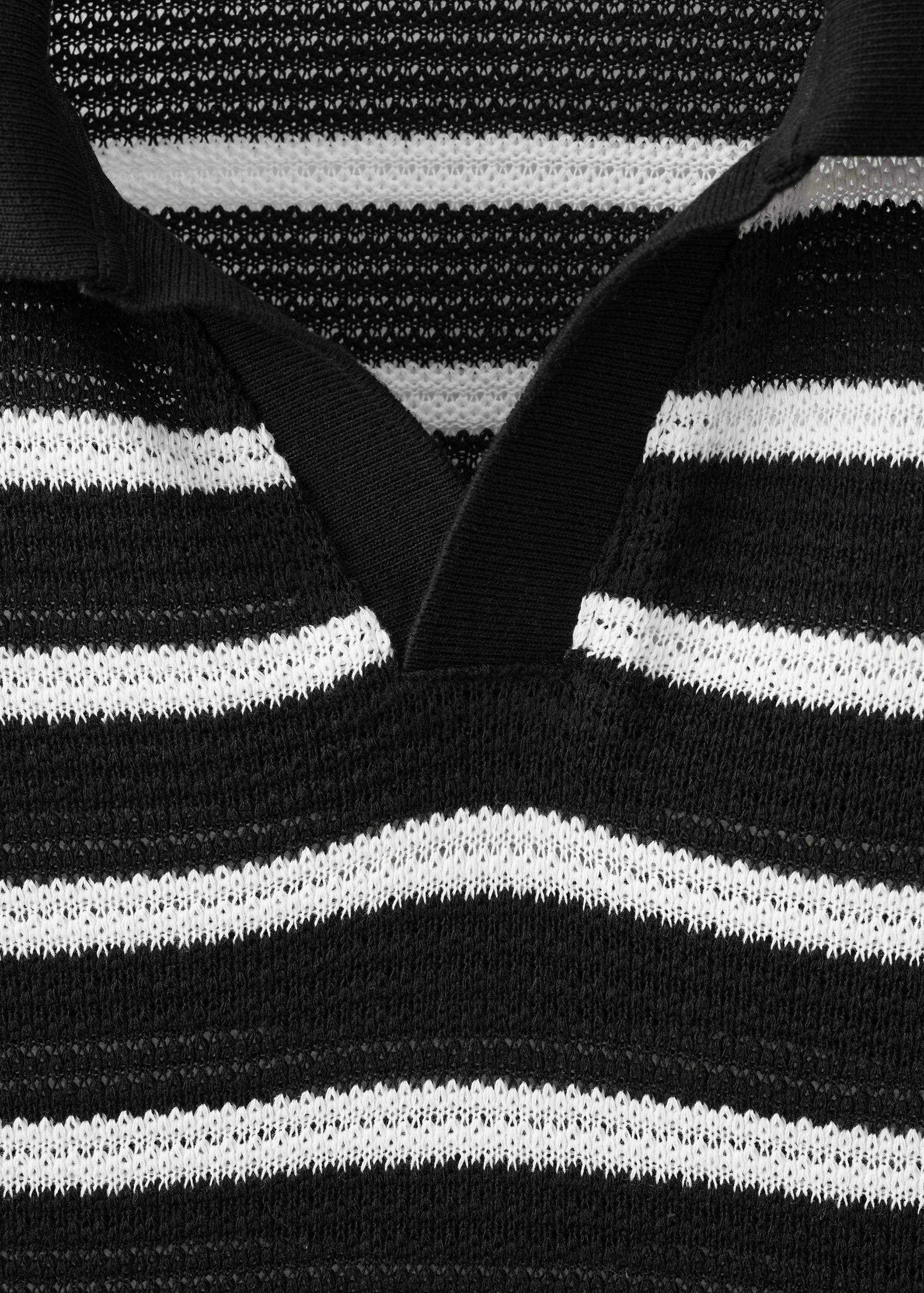 Striped braided knit polo shirt - Details of the article 8