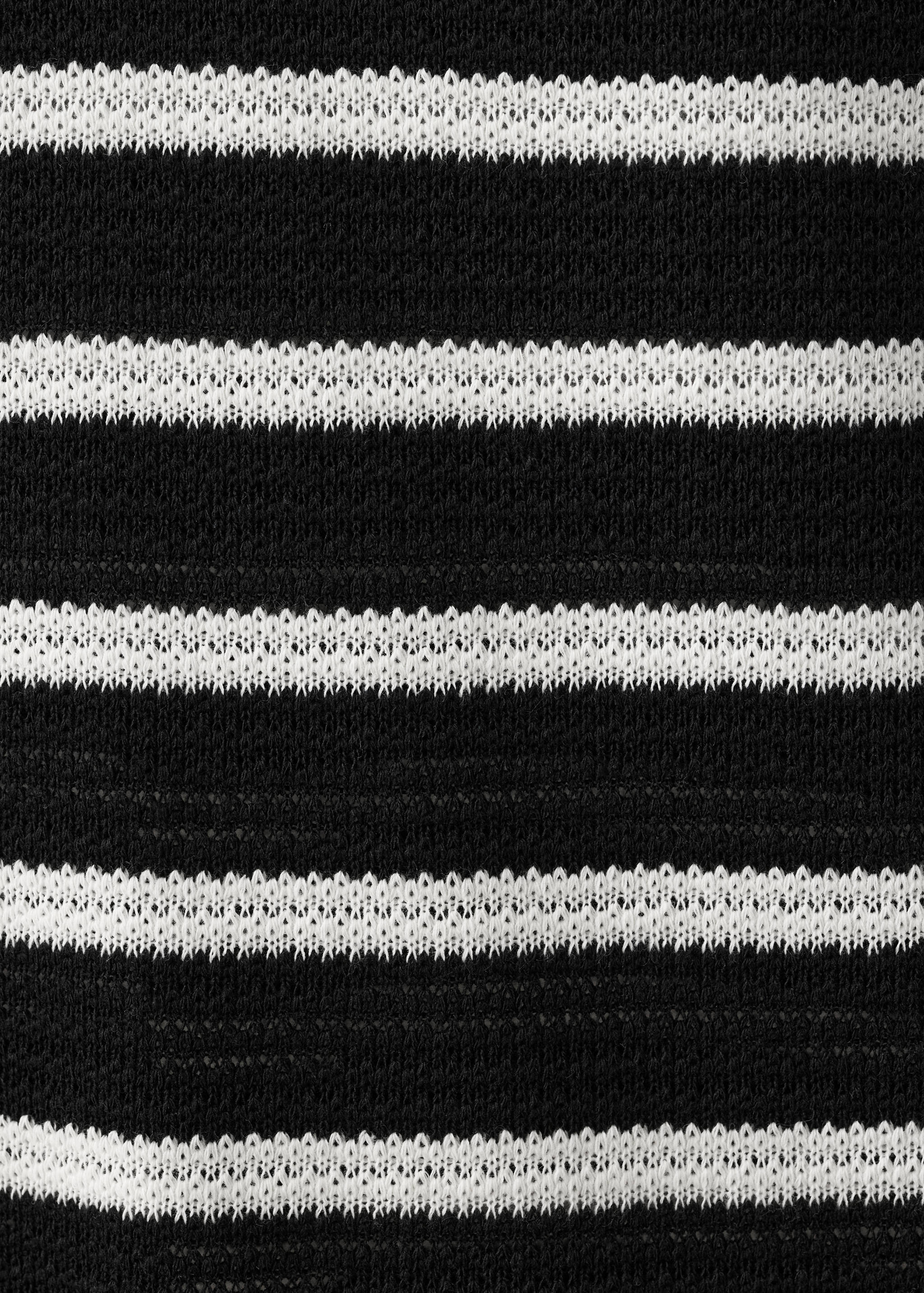 Striped braided knit polo shirt - Details of the article 0