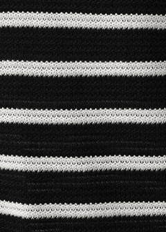 Striped braided knit polo shirt — Black 8