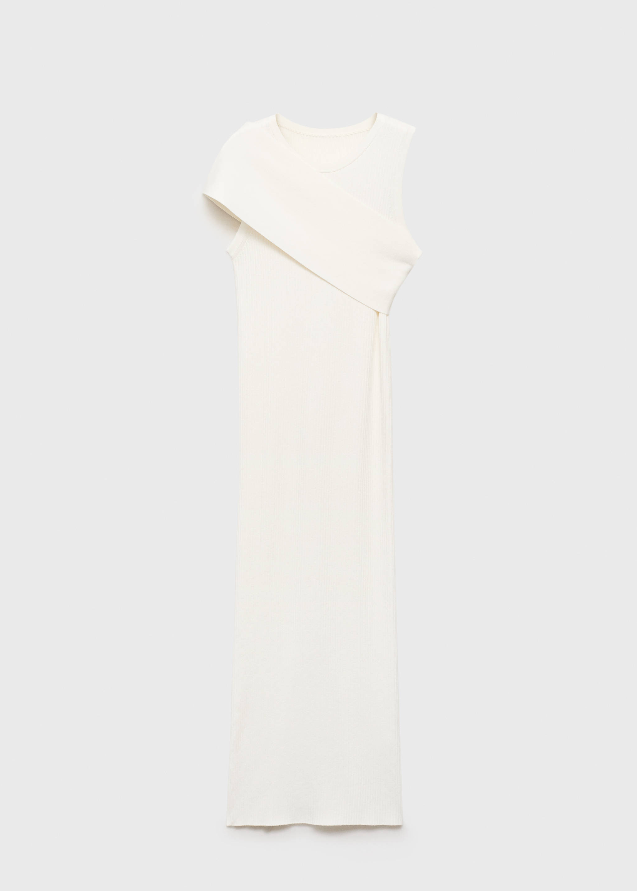 Ribbed dress with asymmetrical sleeves - Article without model