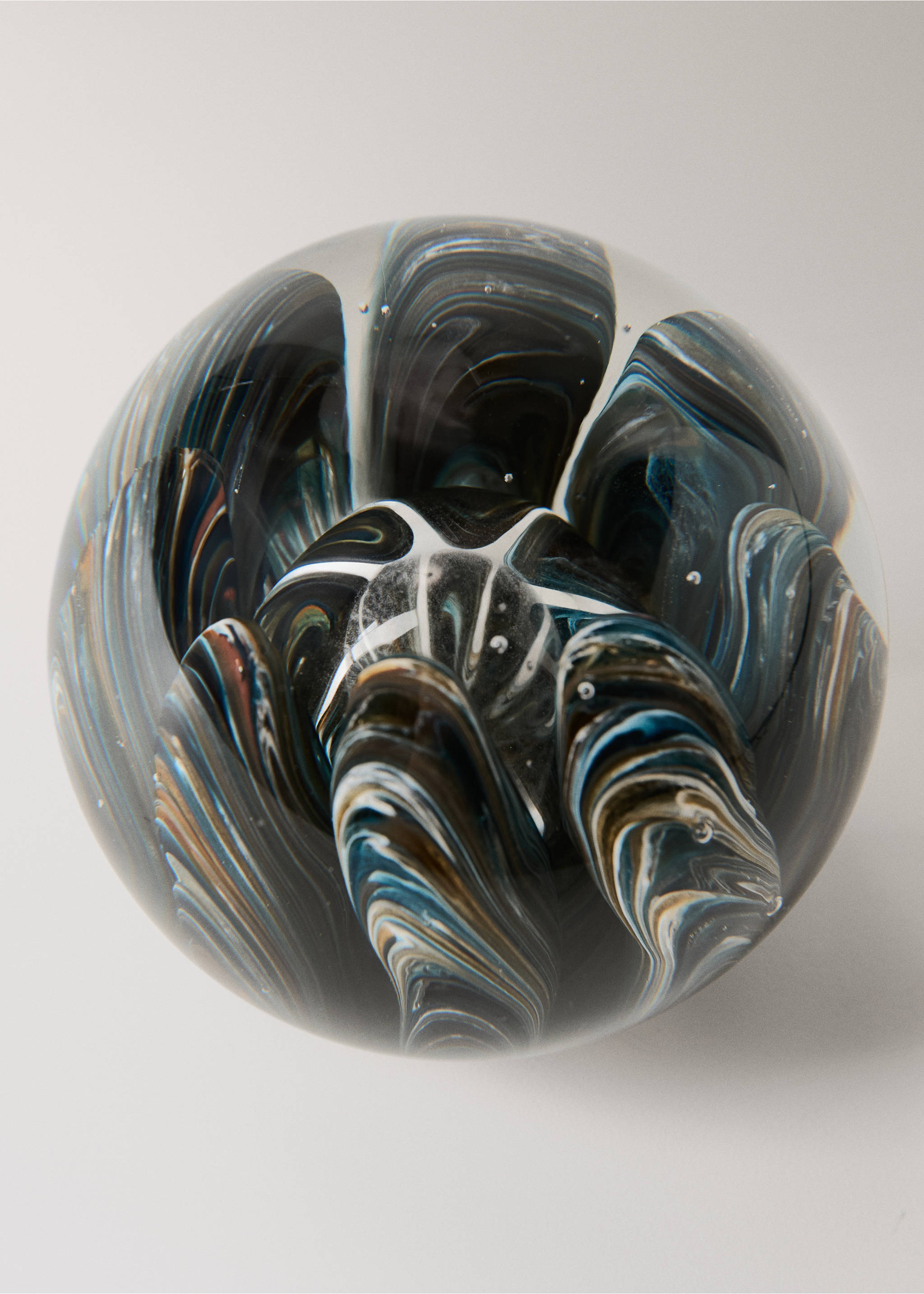 Boule décorative en verre à bulles - Détail de l'article 1, Bleu nuit. Ref: 17052929-00.
