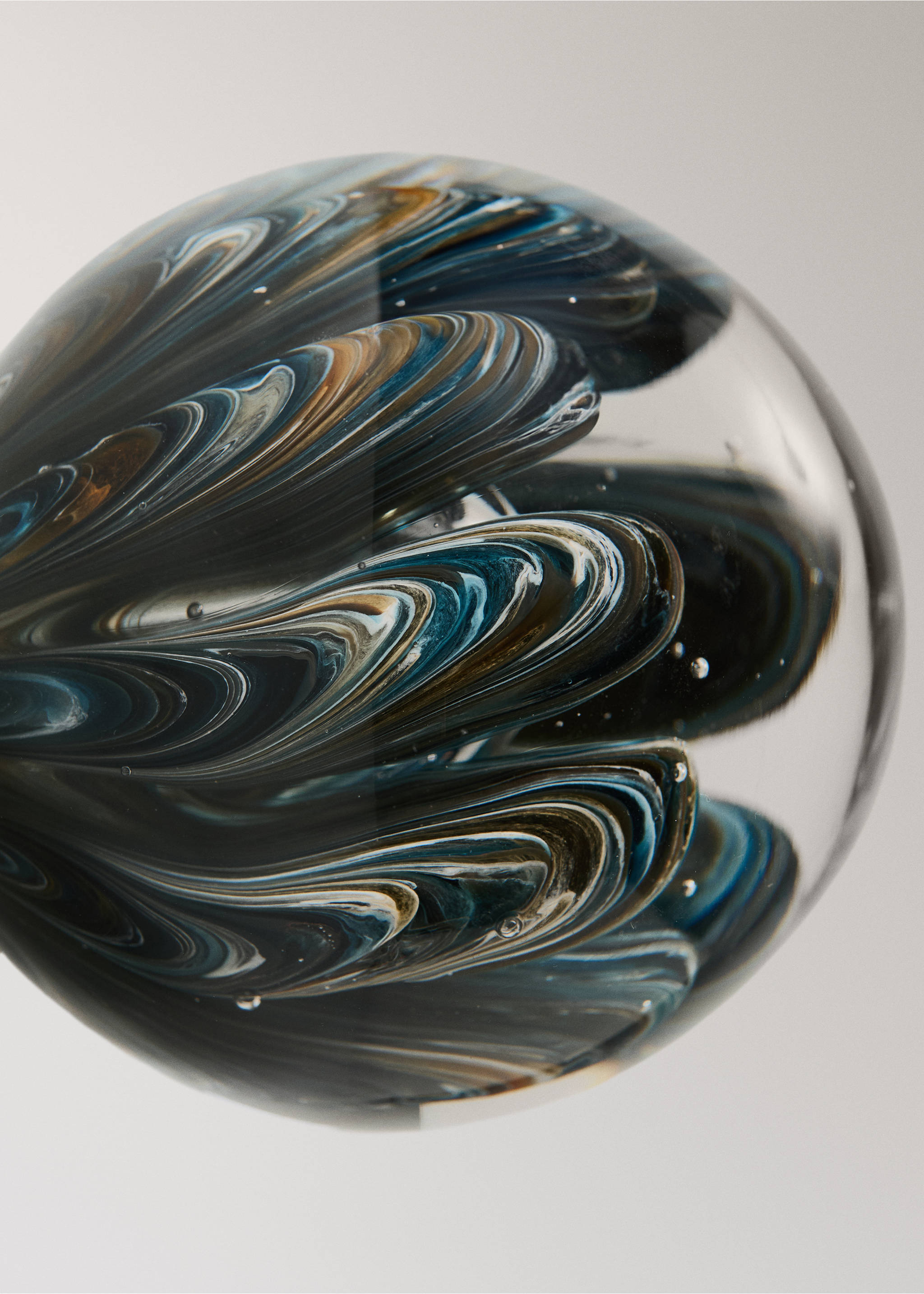 Boule décorative en verre à bulles - Détail de l'article 2, Bleu nuit. Ref: 17052929-00.