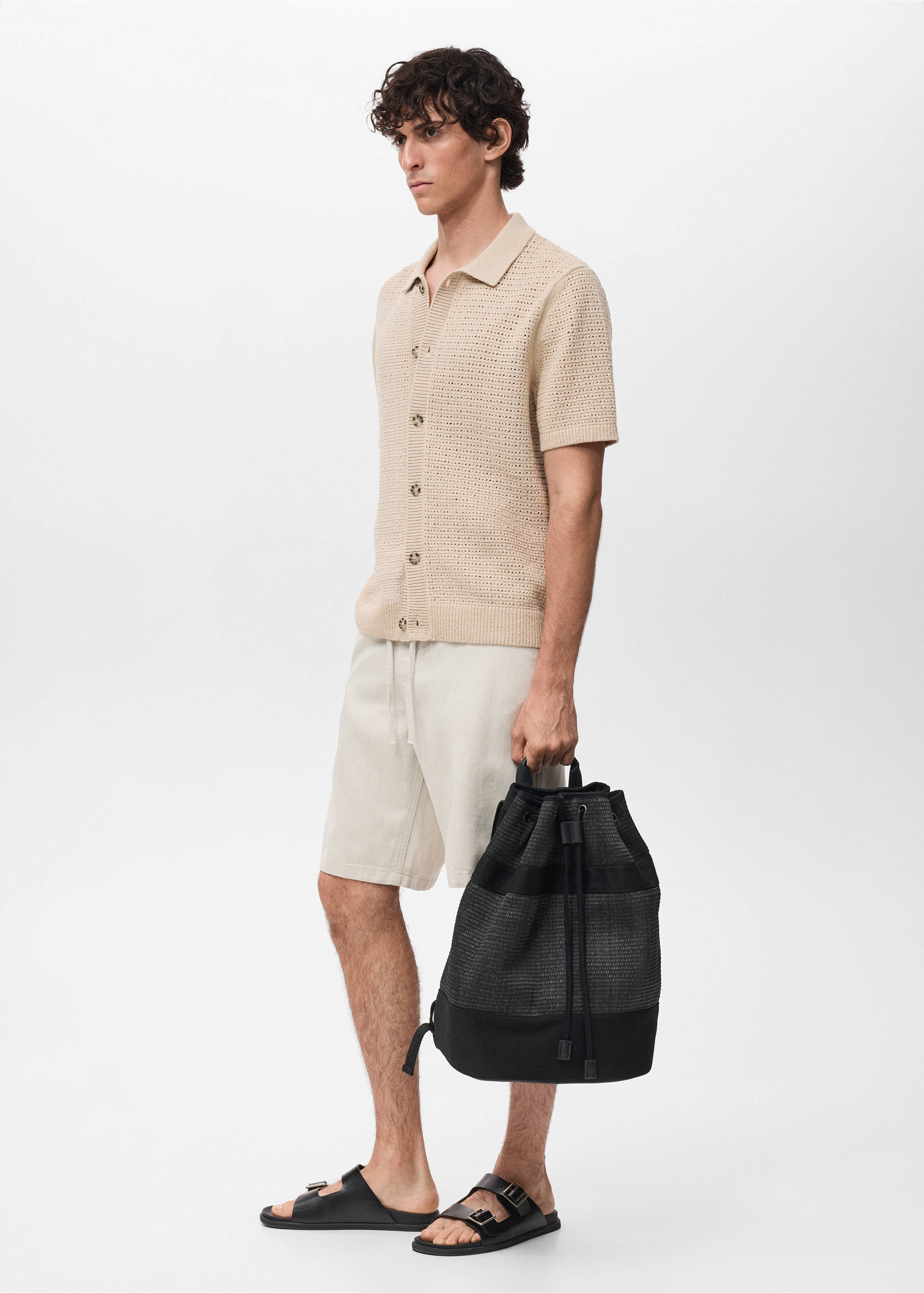 Chemise maille ajourée - Détail de l'article 2, Beige. Ref: 17052930-00.