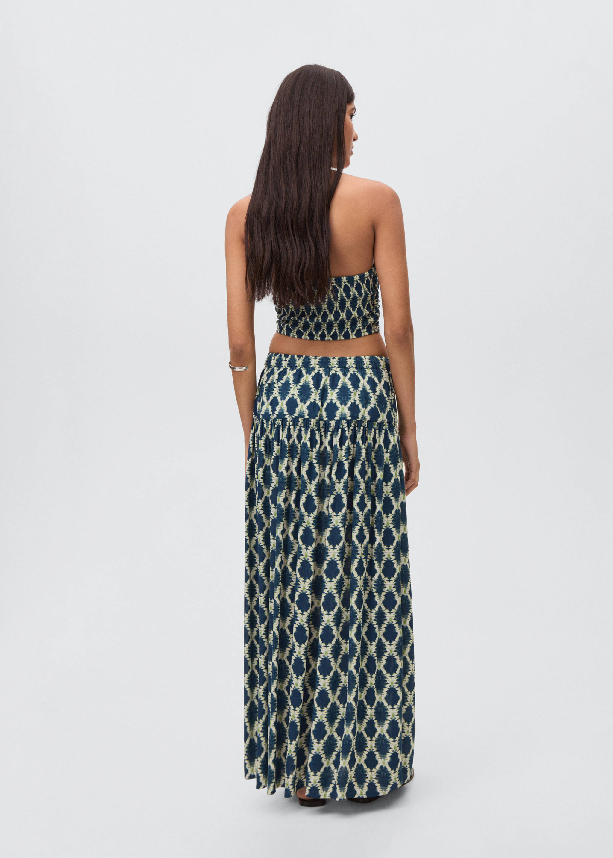 Printed long skirt - Reverse of the article