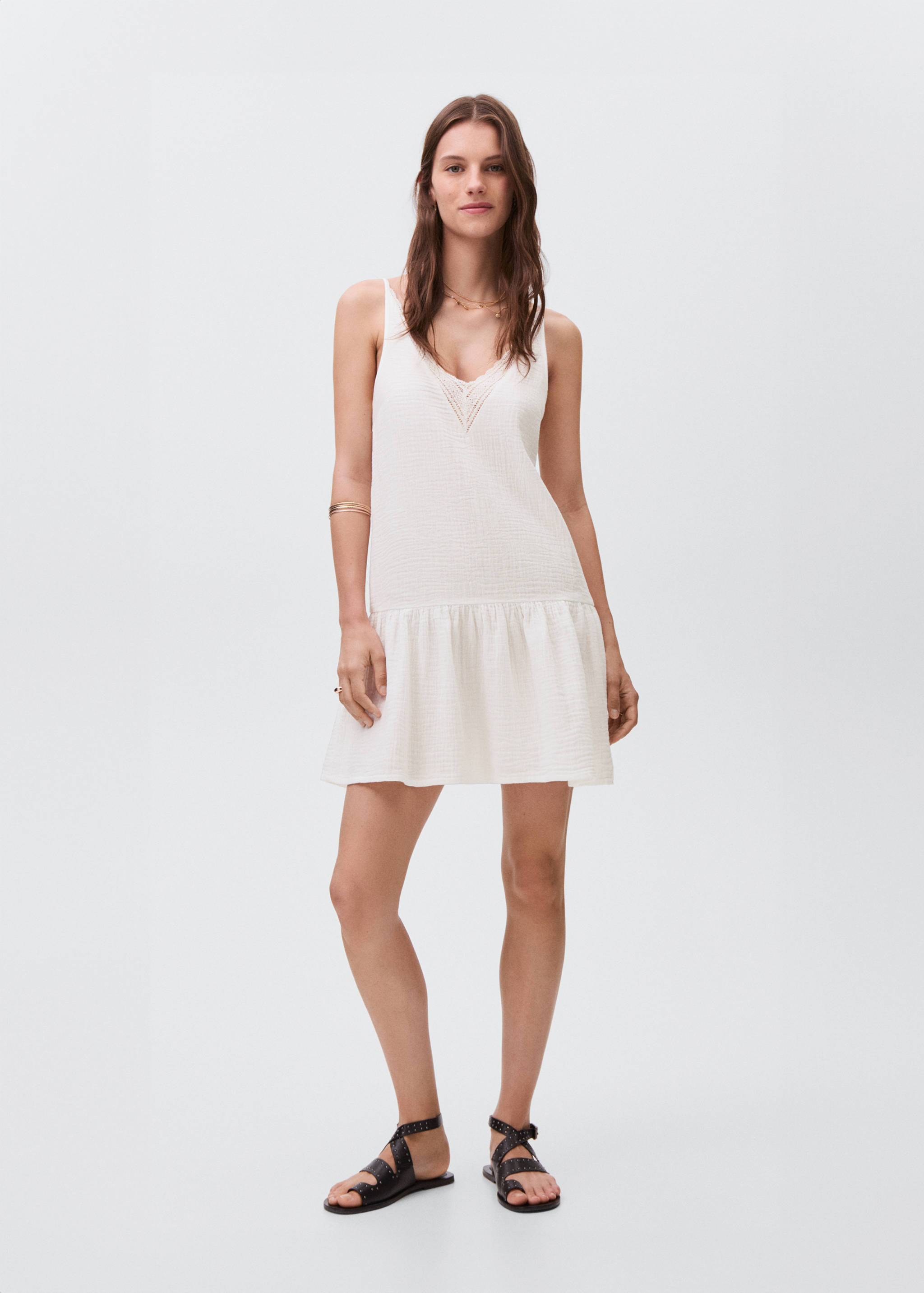 Robe à volant en dentelle - Plan général