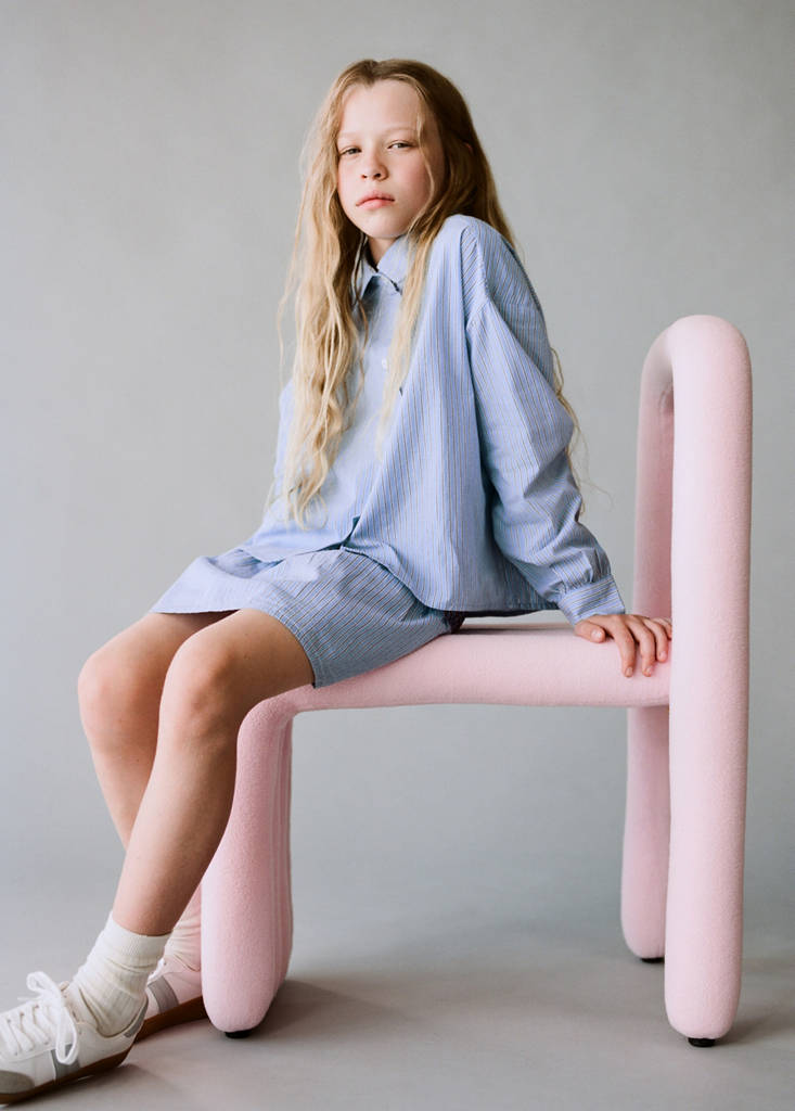 Oversize striped shirt — Blue