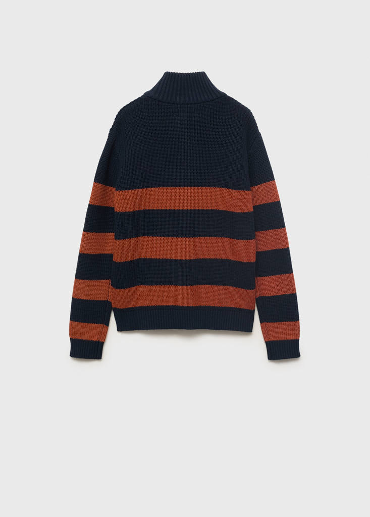 Knitted sweater with perkins neck — Burnt Orange