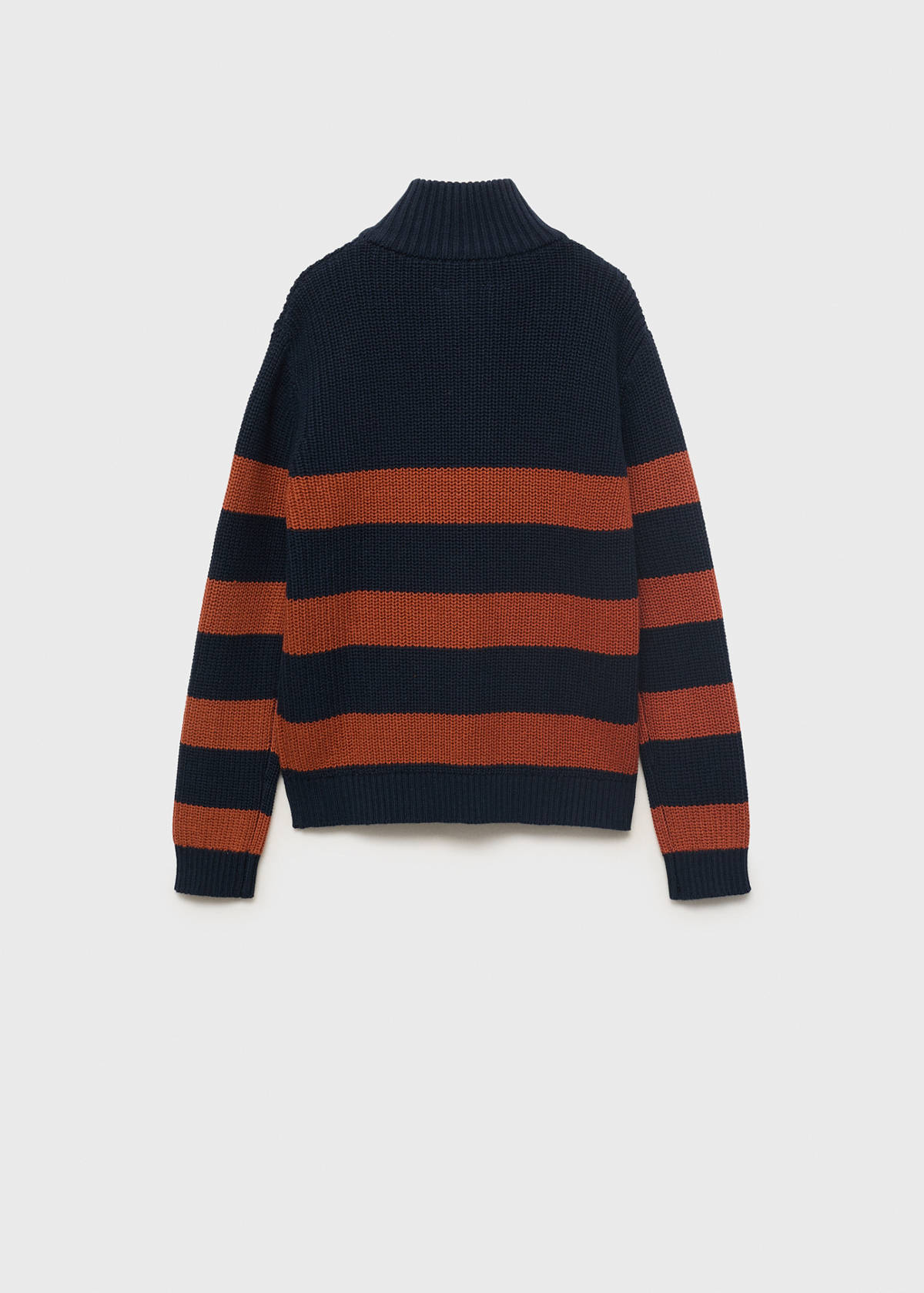Knitted sweater with perkins neck — Burnt Orange
