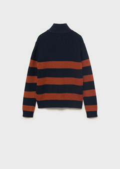 Knitted sweater with perkins neck — Burnt Orange 4