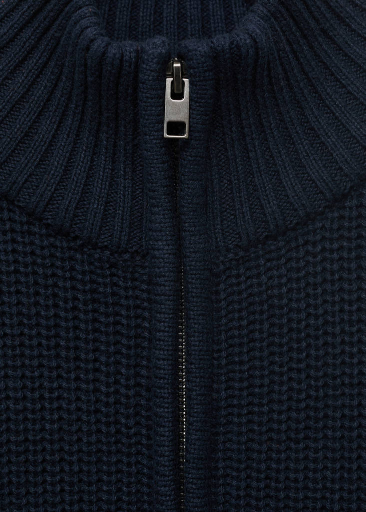 Knitted sweater with perkins neck — Burnt Orange