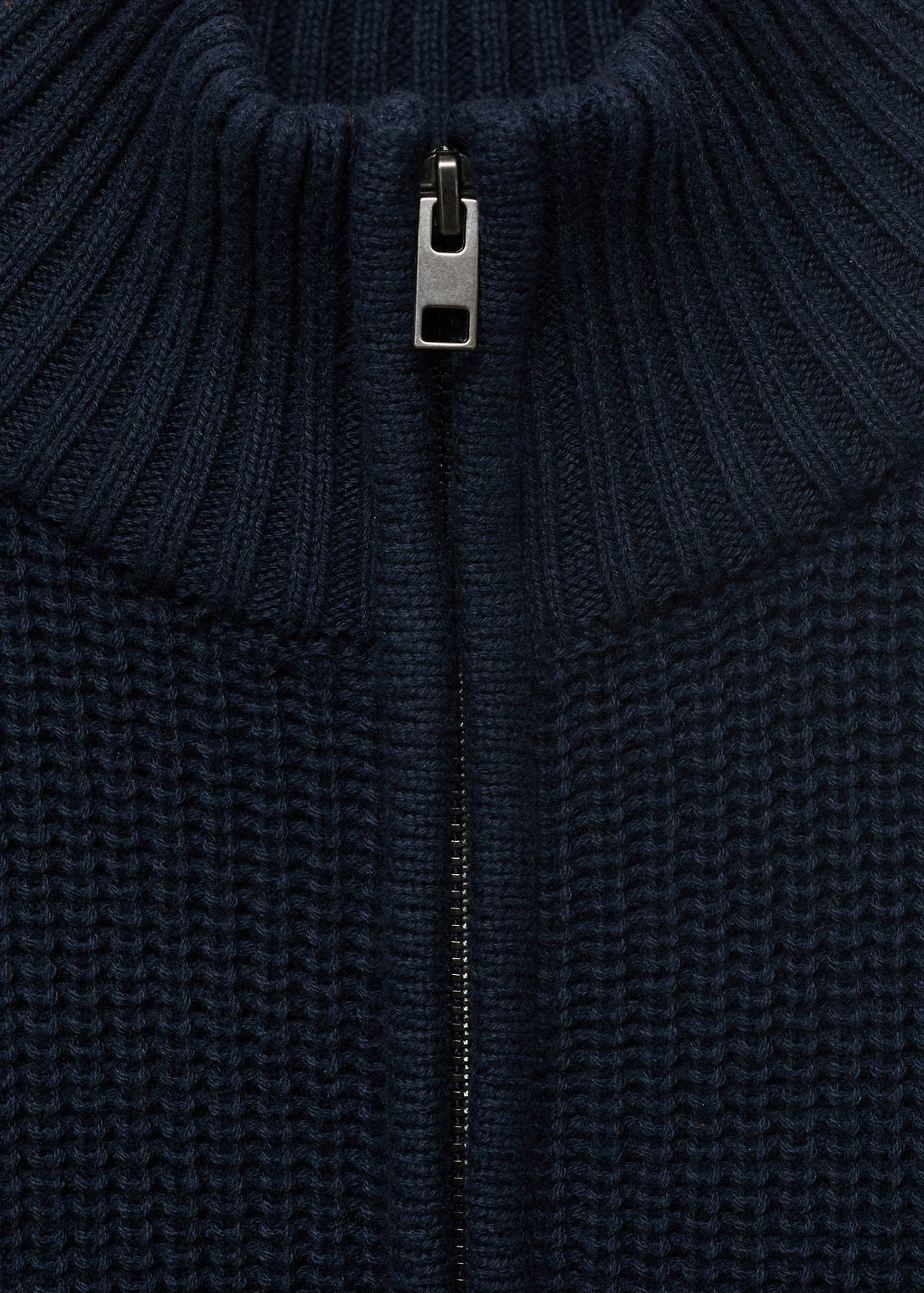 Knitted sweater with perkins neck — Burnt Orange