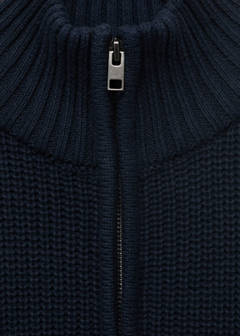 Knitted sweater with perkins neck — Burnt Orange 3