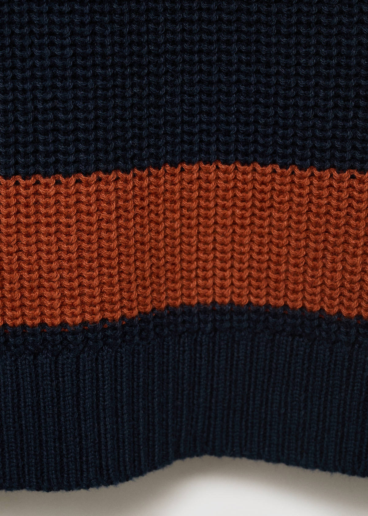 Knitted sweater with perkins neck — Burnt Orange