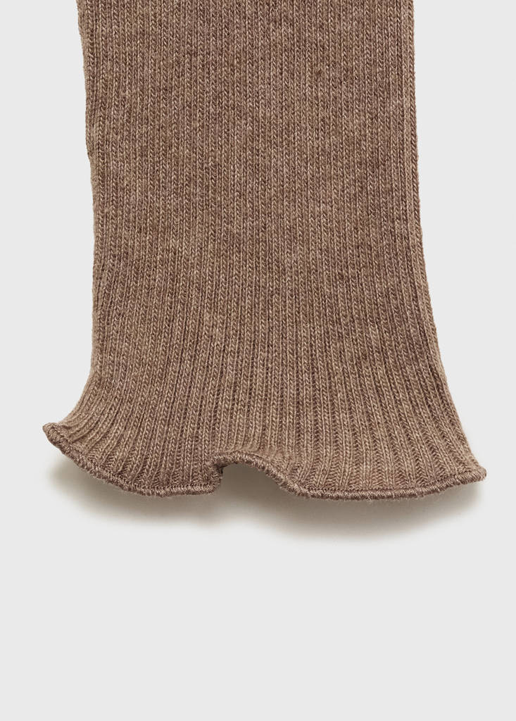 Ribbed knit cardigan — Brown