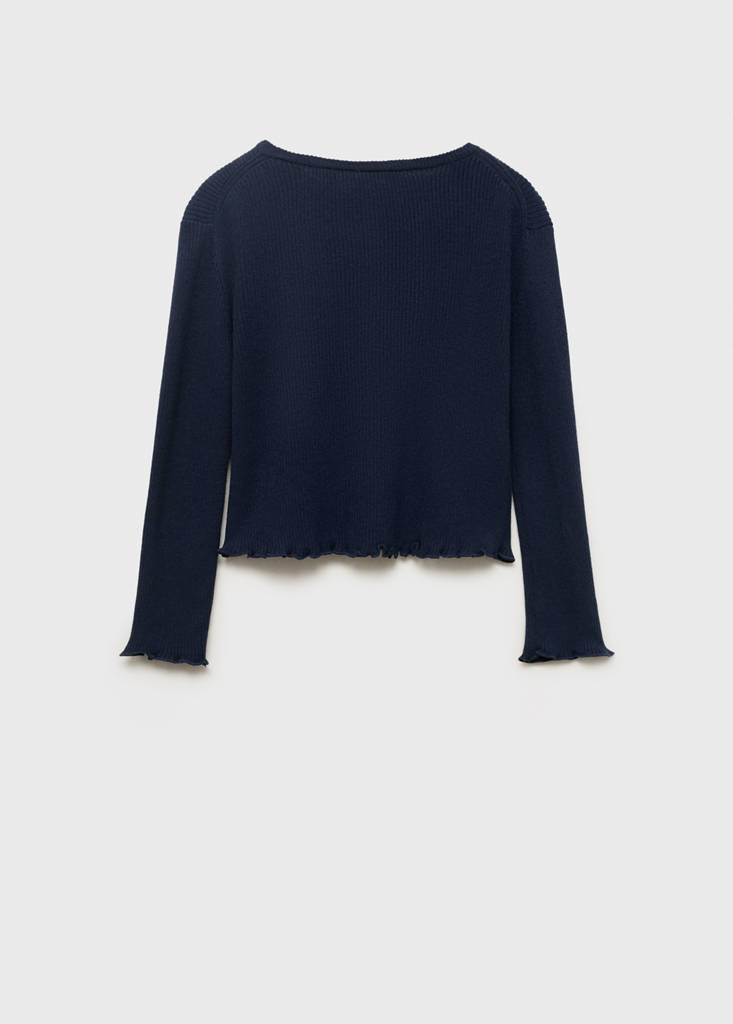 Ribbed knit cardigan — Navy