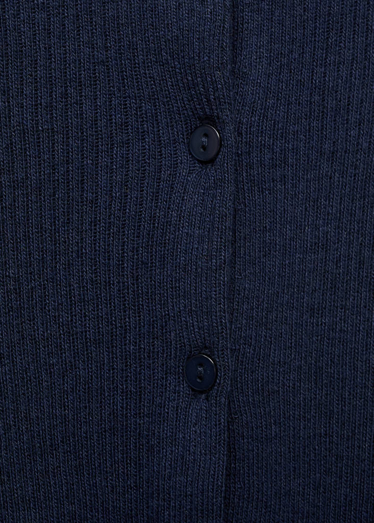 Ribbed knit cardigan — Navy