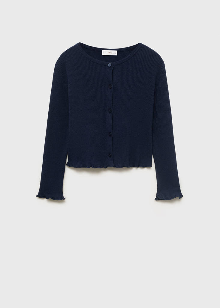 Ribbed knit cardigan — Navy