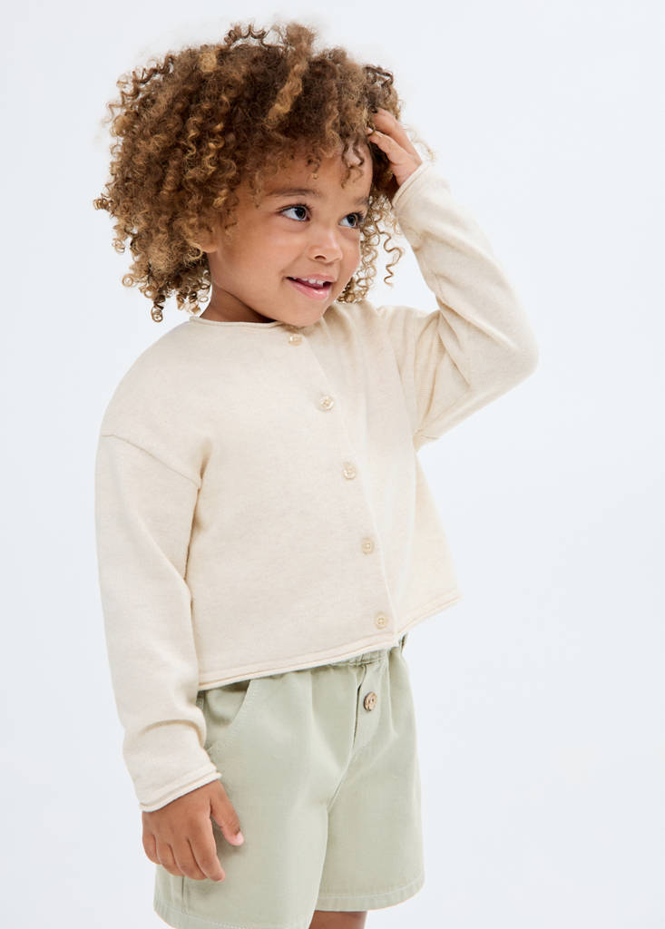 Knitted button cardigan — Beige