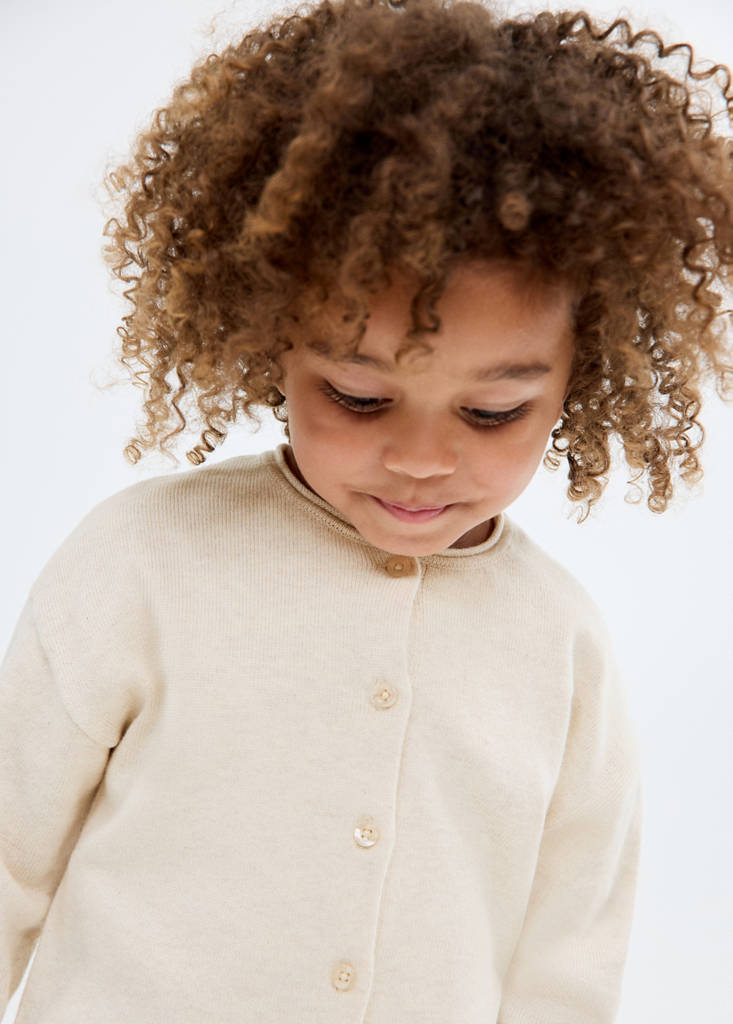 Knitted button cardigan — Beige
