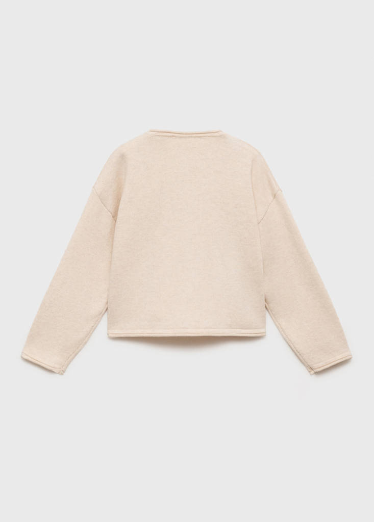 Knitted button cardigan — Beige