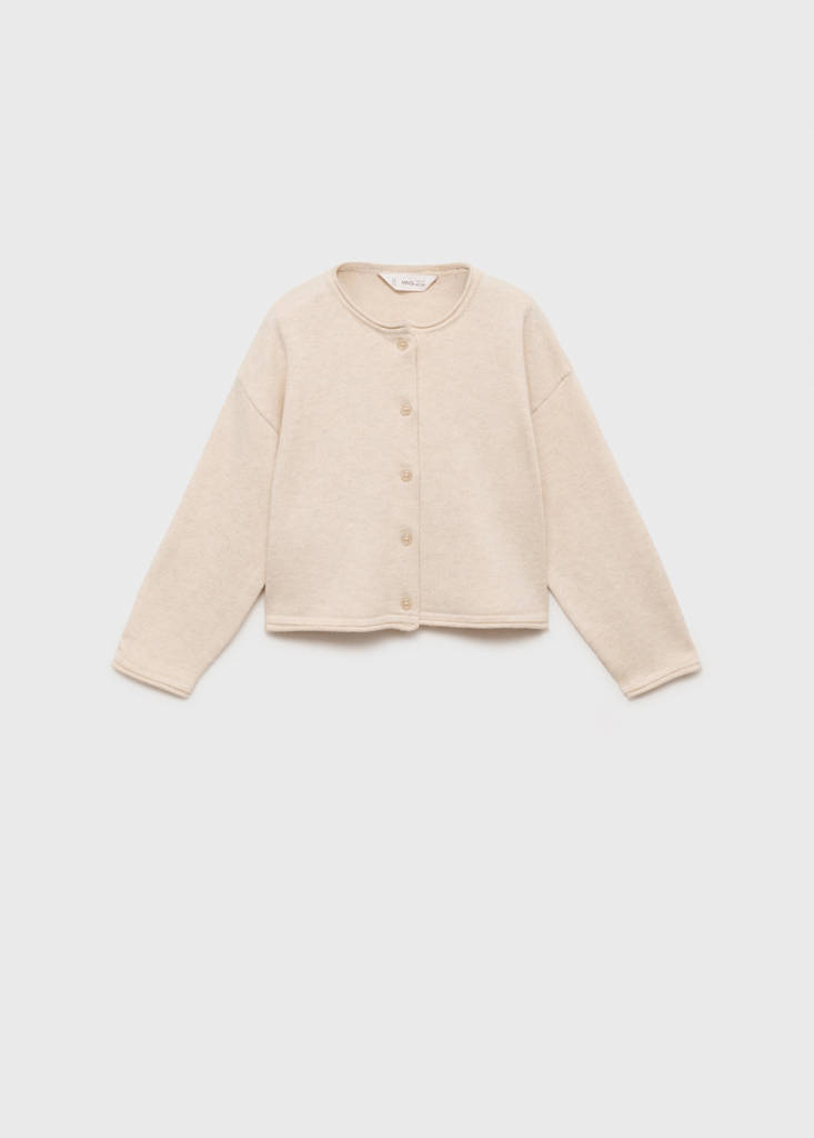Knitted button cardigan — Beige