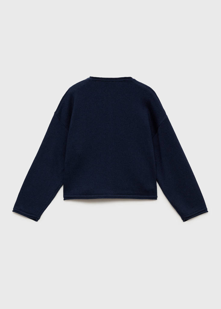 Knitted button cardigan — Navy