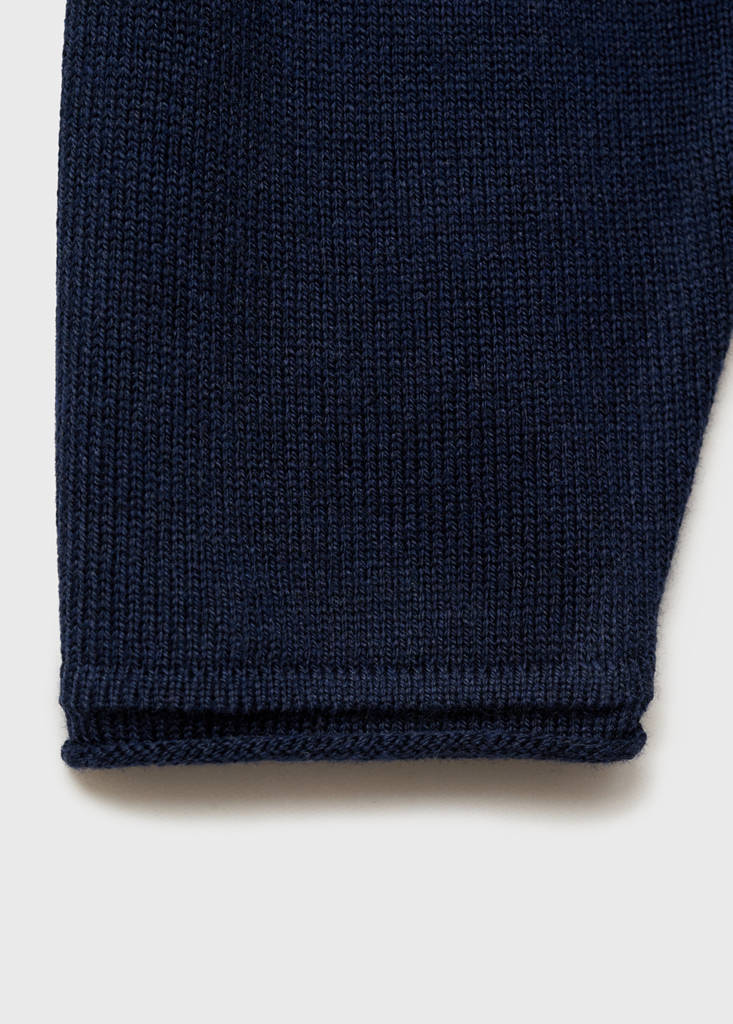 Knitted button cardigan — Navy
