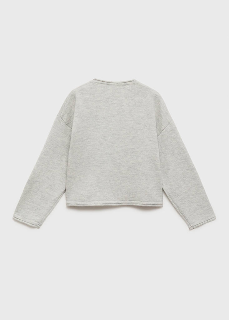 Knitted button cardigan — Light Heather Grey