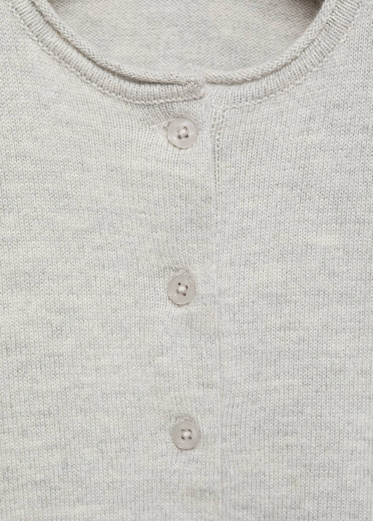 Knitted button cardigan — Light Heather Grey