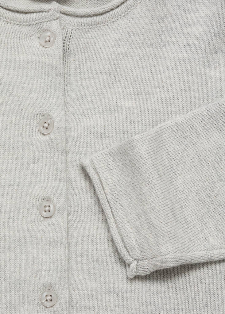 Knitted button cardigan — Light Heather Grey