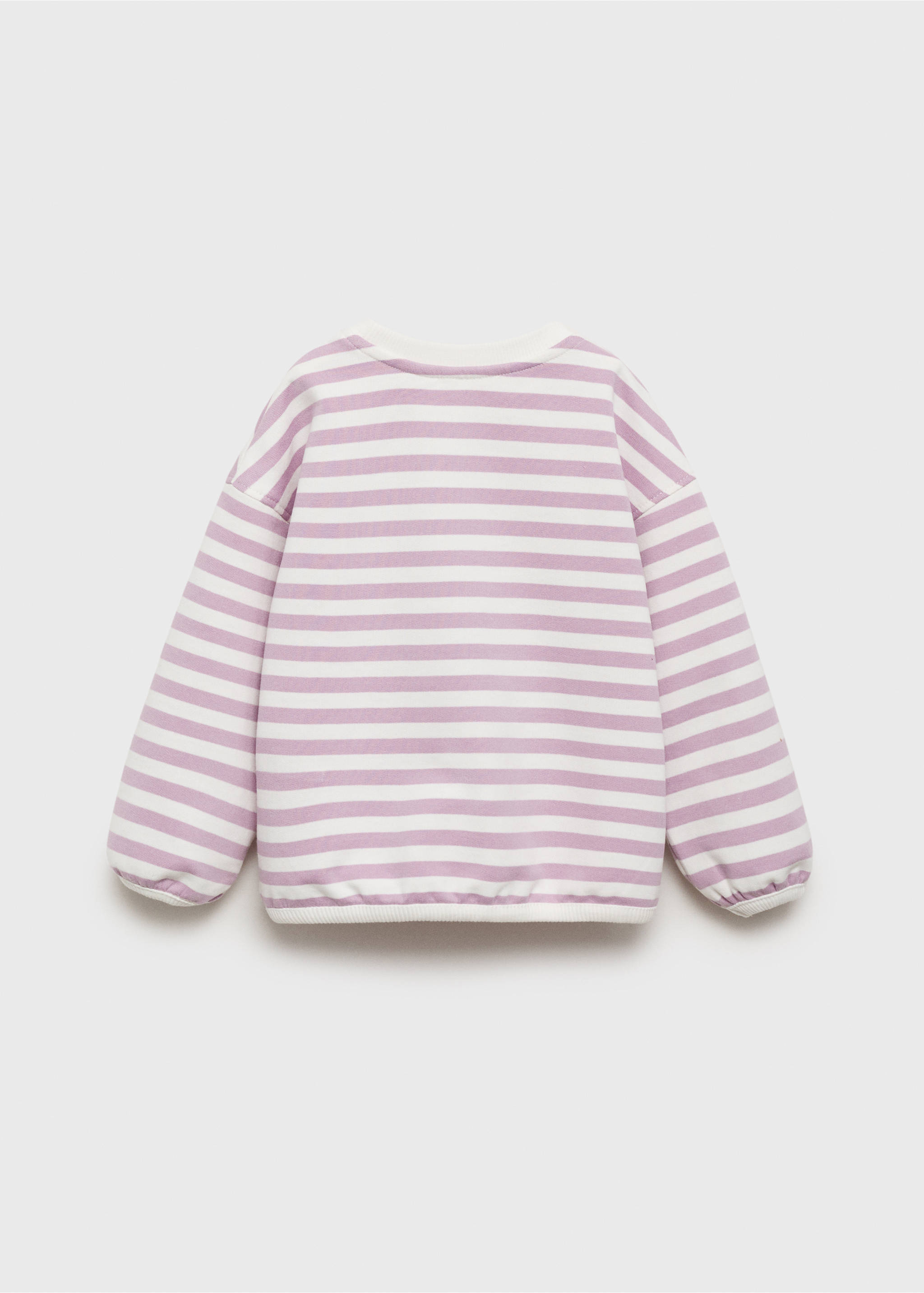 Striped cotton-blend sweatshirt - Reverse of the article, Lilac. Ref: 17053283-00.