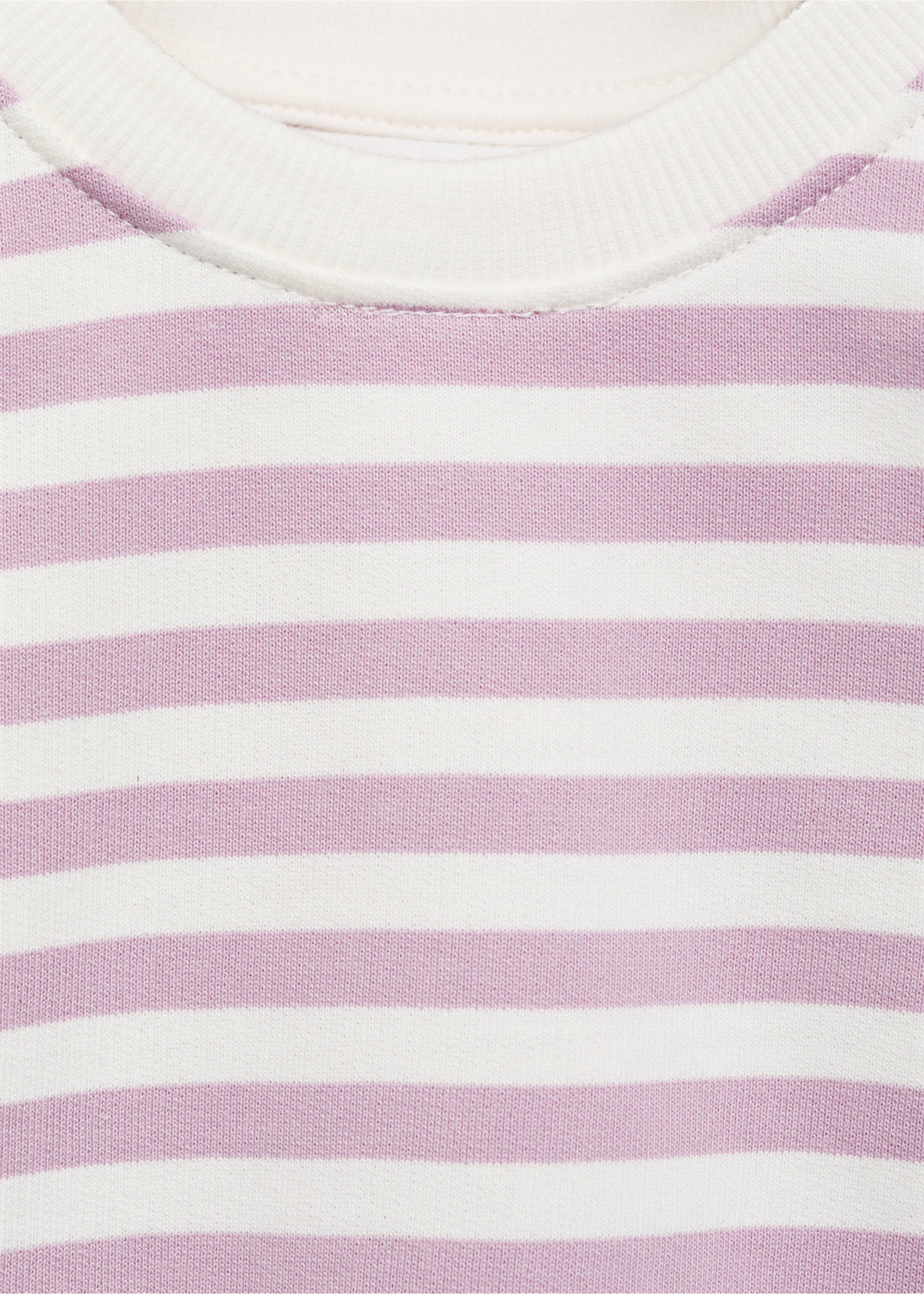 Striped cotton-blend sweatshirt - Details of the article 8, Lilac. Ref: 17053283-00.